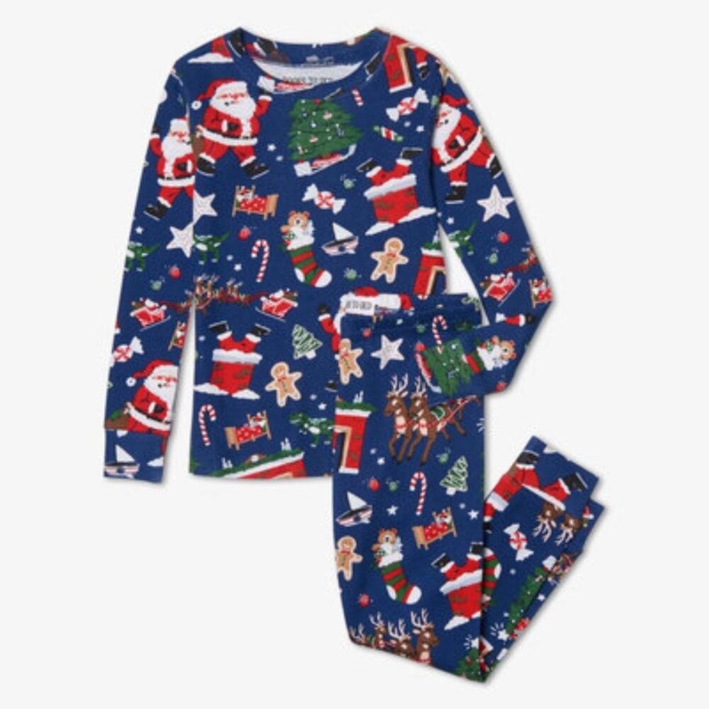Books To Bed Little Boy's Twas The Night Before Christmas Blue Pajama Set 2 NWOT